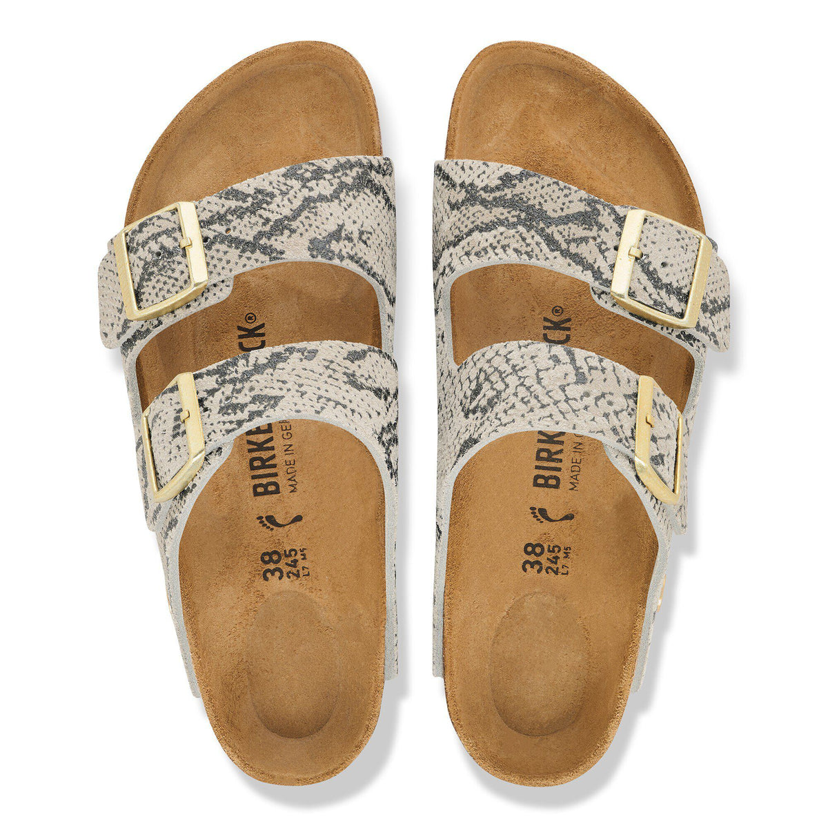 Birkenstock Arizona Suede Leather Snake Oyster