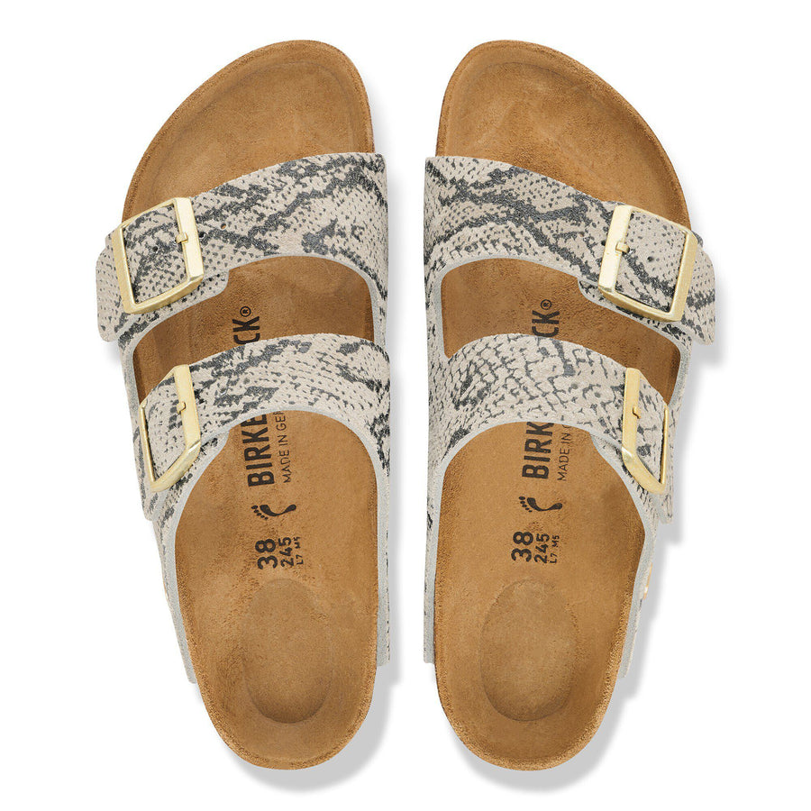 Birkenstock Arizona Suede Leather Snake Oyster
