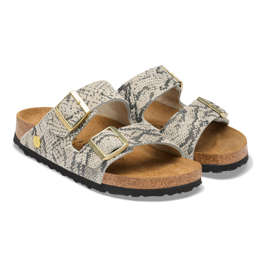 Birkenstock Arizona Suede Leather Snake Oyster