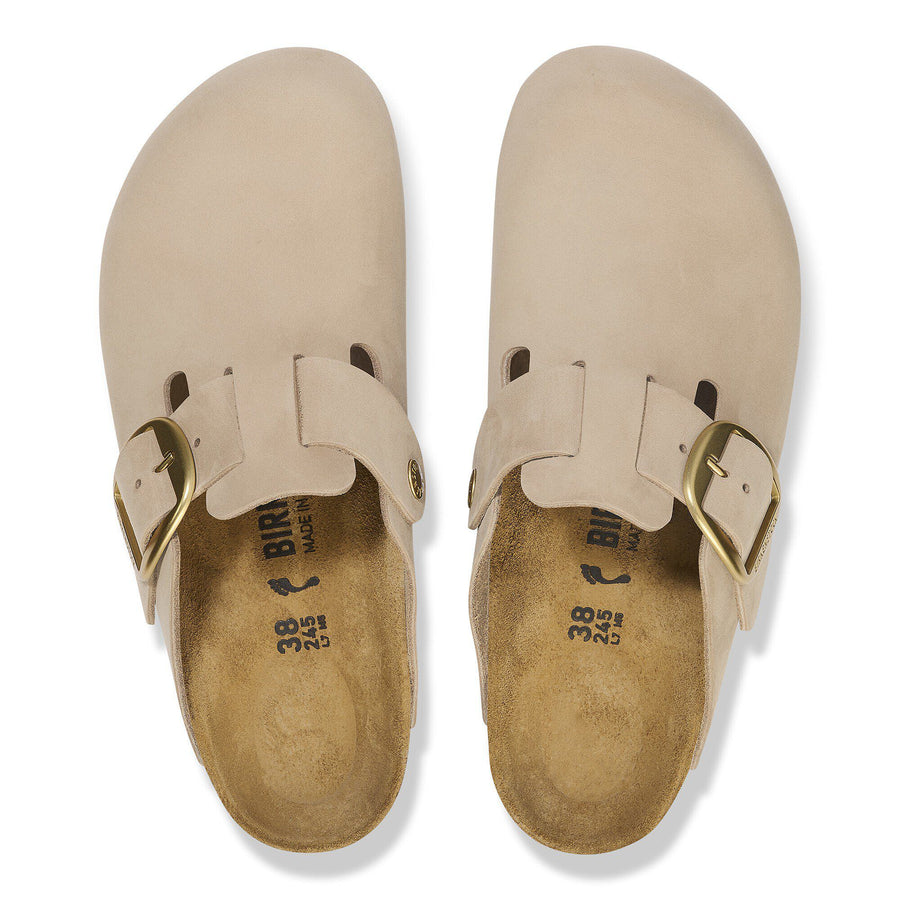 Birkenstock Boston Big Buckle Nubuck Leather Sandcastle