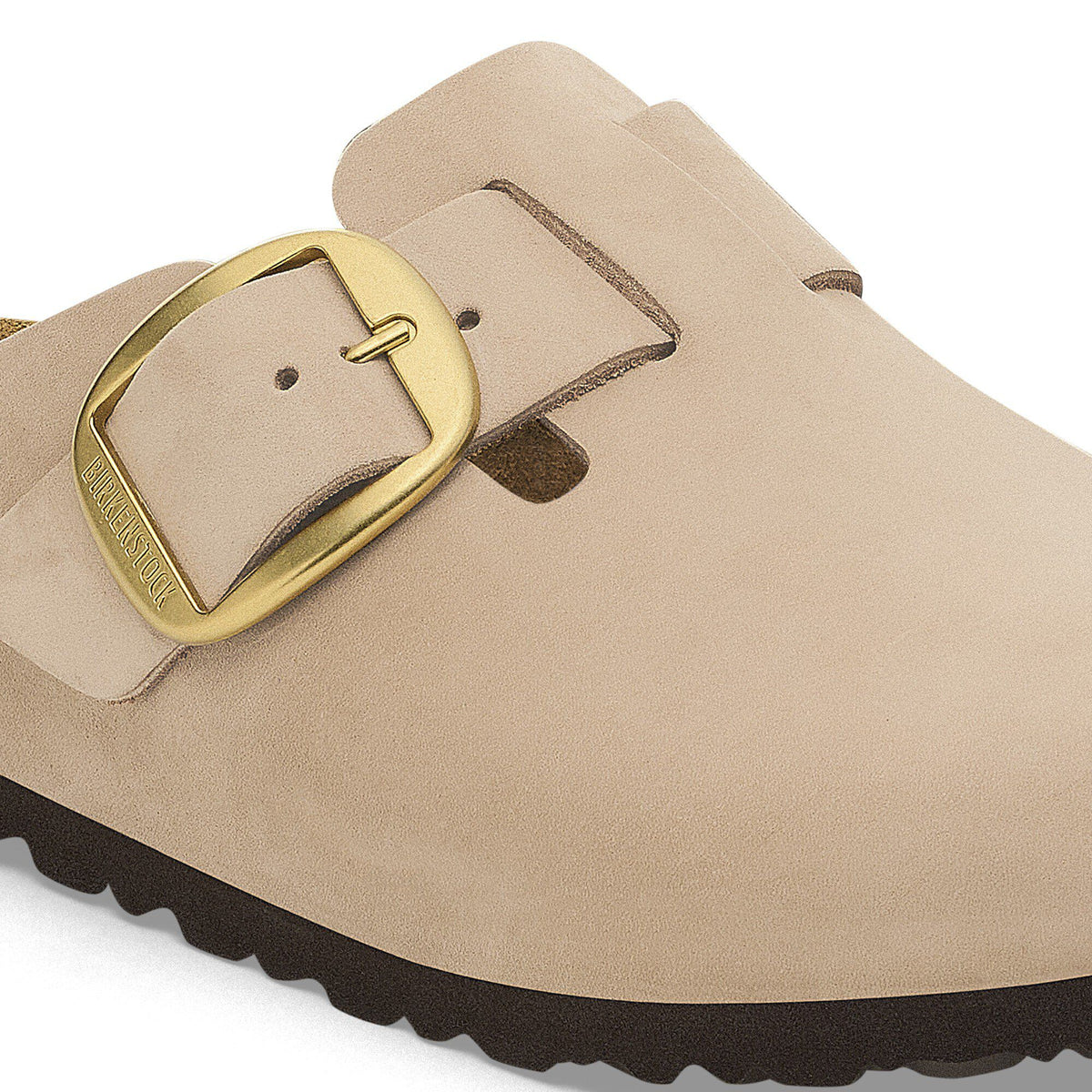 Birkenstock Boston Big Buckle Nubuck Leather Sandcastle