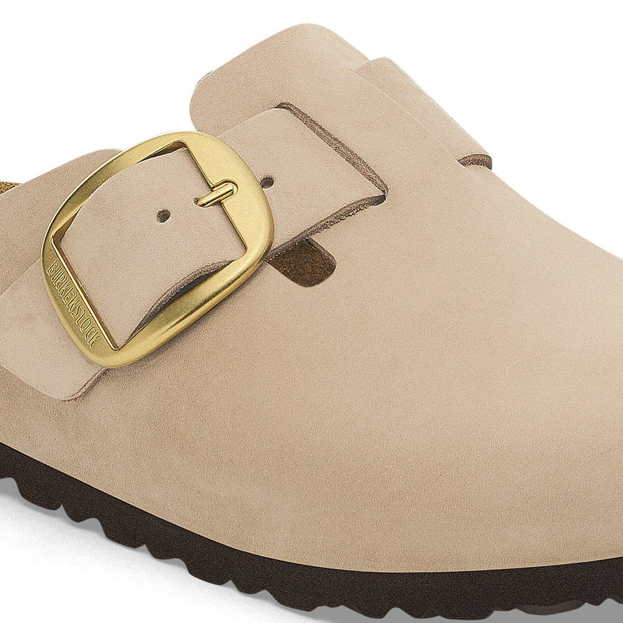 Birkenstock Boston Big Buckle Nubuck Leather Sandcastle