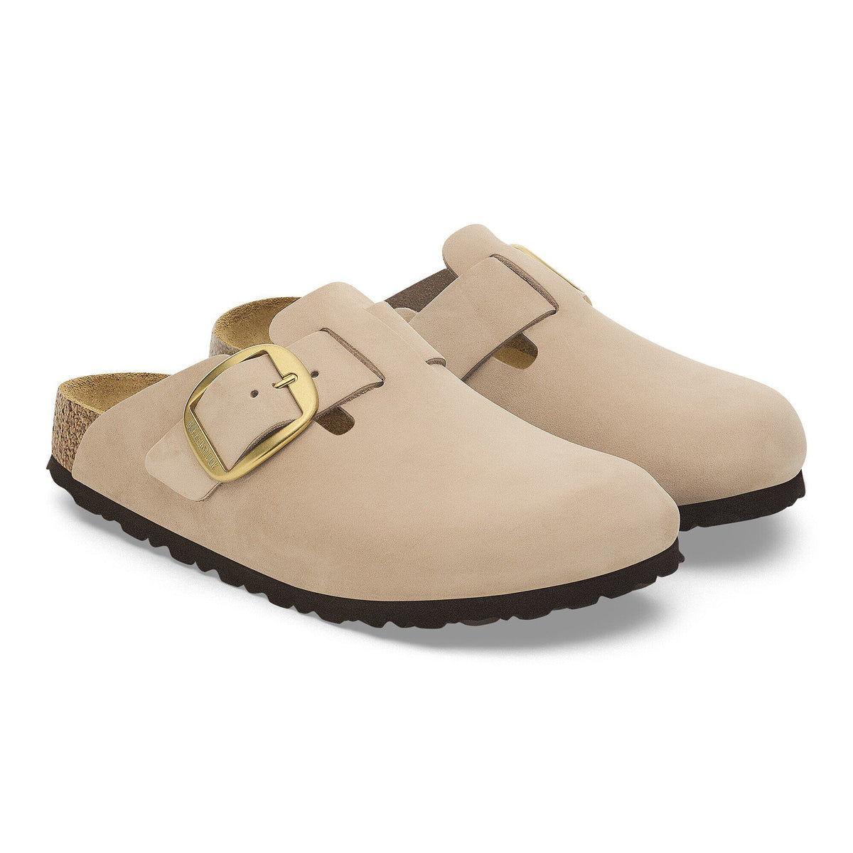 Birkenstock Boston Big Buckle Nubuck Leather Sandcastle