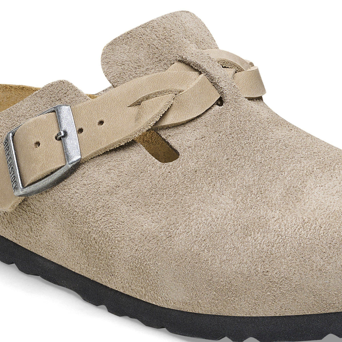 Birkenstock Boston Braided Suede Leather Taupe