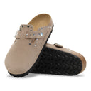 Birkenstock Boston Rivet Suede Leather Taupe