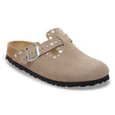 Birkenstock Boston Rivet Suede Leather Taupe