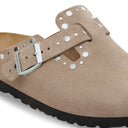 Birkenstock Boston Rivet Suede Leather Taupe
