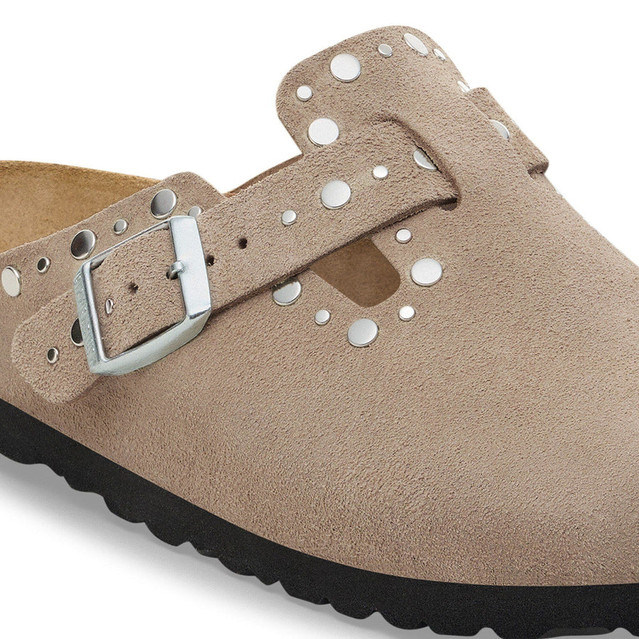 Birkenstock Boston Rivet Suede Leather Taupe
