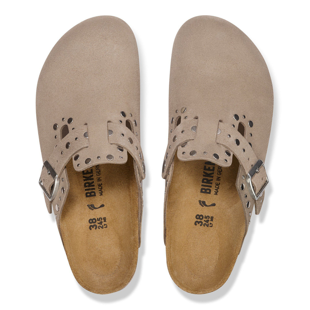 Birkenstock Boston Rivet Suede Leather Taupe