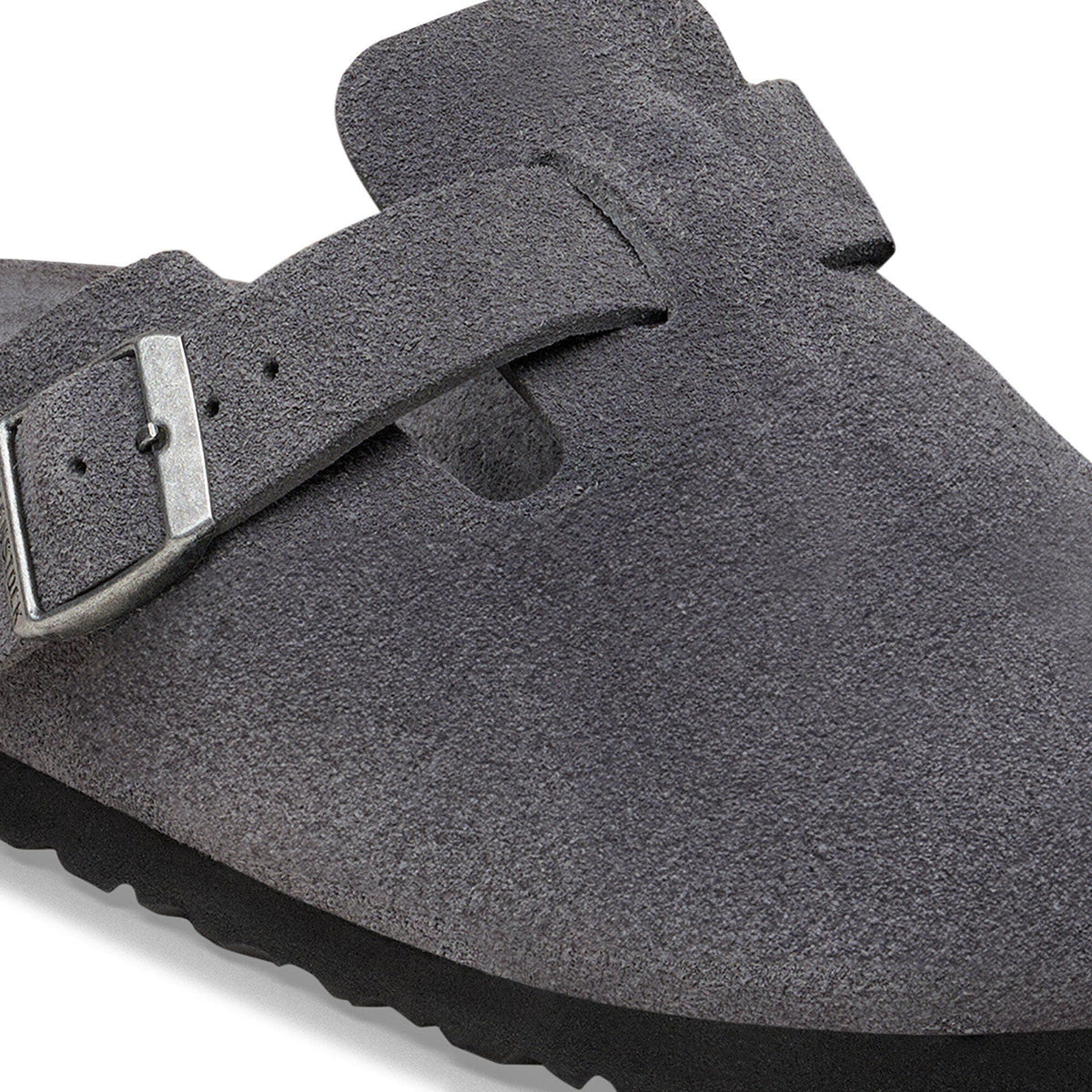 Birkenstock Boston Soft Footbed Suede Leather Charcoal