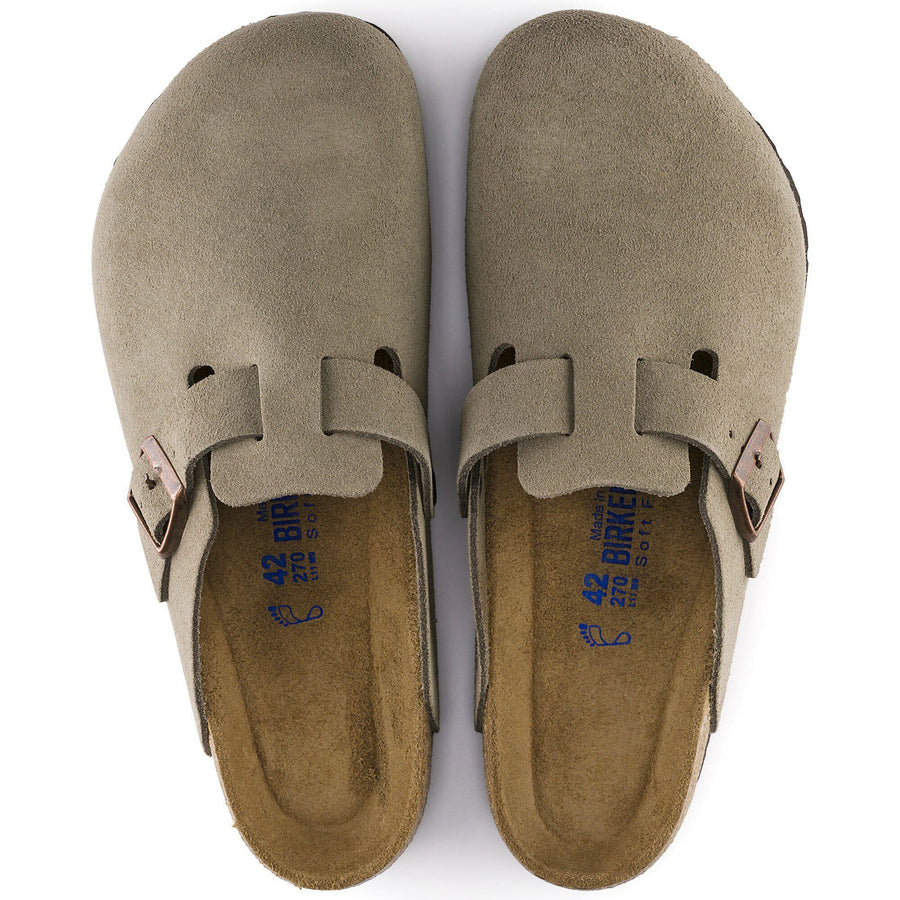 Birkenstock Boston Soft Footbed Suede Leather Taupe