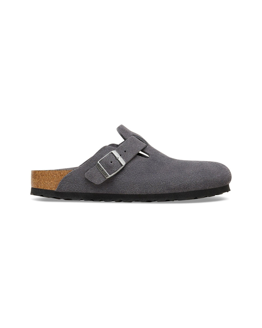 Birkenstock Boston Soft Footbed Suede Leather Charcoal
