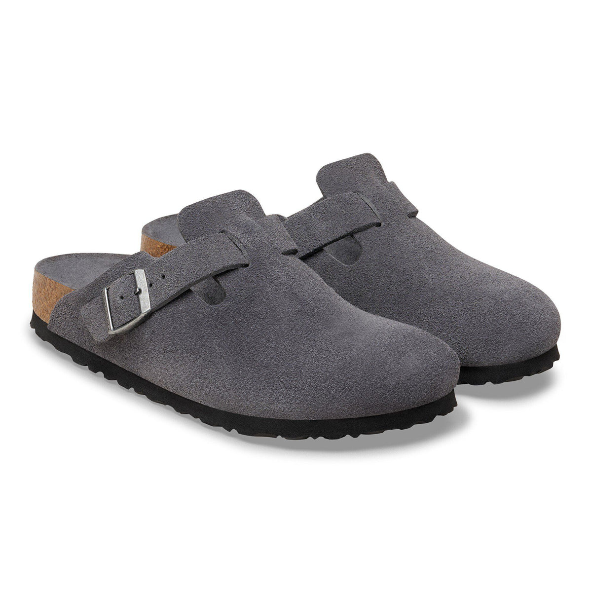 Birkenstock Boston Soft Footbed Suede Leather Charcoal