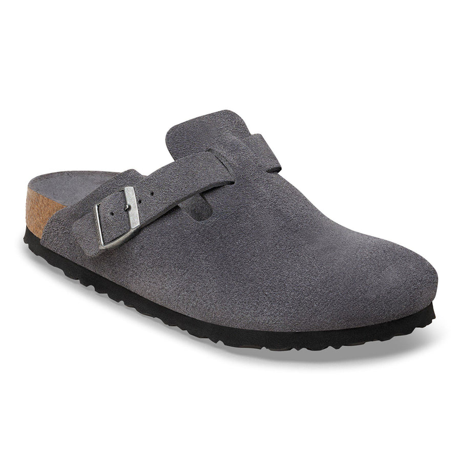 Birkenstock Boston Soft Footbed Suede Leather Charcoal