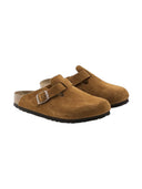 Birkenstock Boston Velour Leather Soft Footbed Mink