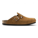 Birkenstock Boston Velour Leather Soft Footbed Mink