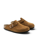 Birkenstock Boston Velour Leather Soft Footbed Mink one-kickz