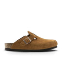 Birkenstock Boston Velour Leather Soft Footbed Mink one-kickz