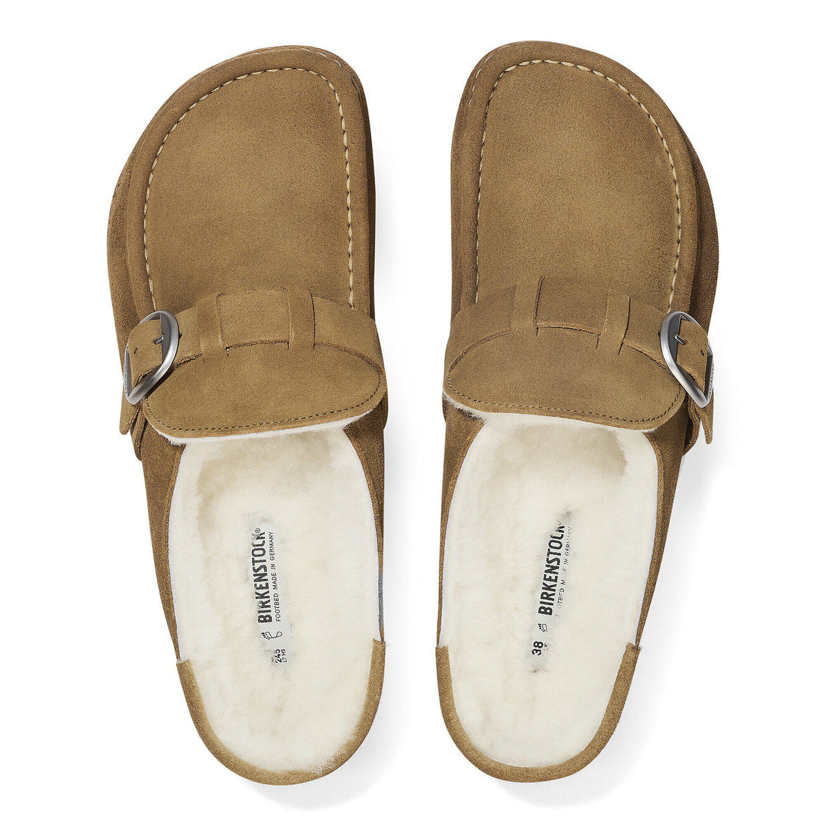 Birkenstock Buckley Shearling Suede Leather Dark Tea