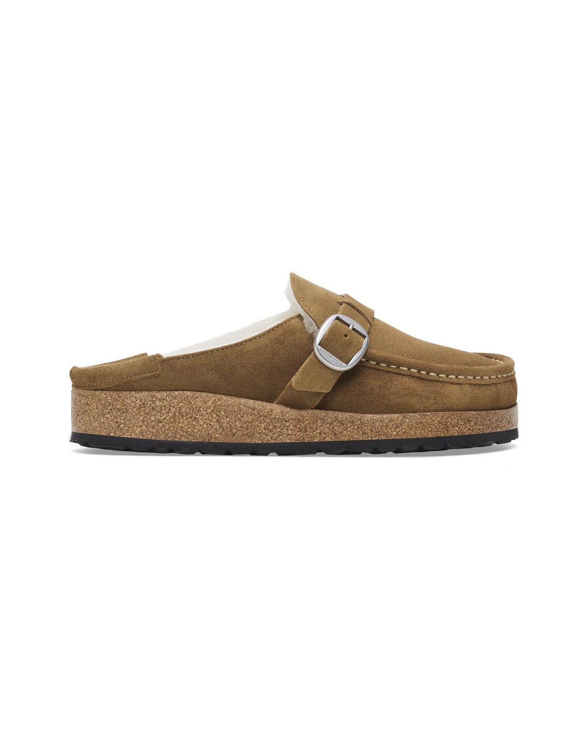 Birkenstock Buckley Shearling Suede Leather Dark Tea