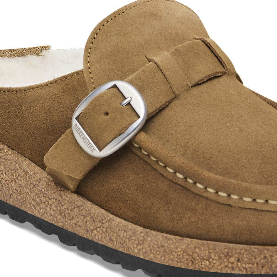 Birkenstock Buckley Shearling Suede Leather Dark Tea