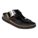 Birkenstock Gizeh Droplet Buckle Natural Leather Patent High Shine Black