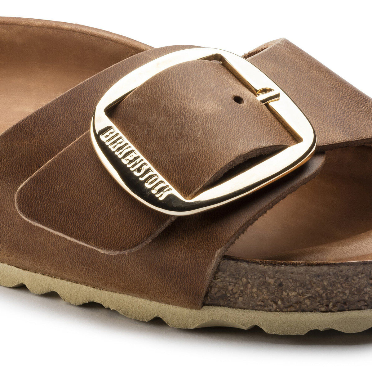 Birkenstock Madrid Big Buckle Natural Leather Oiled Cognac