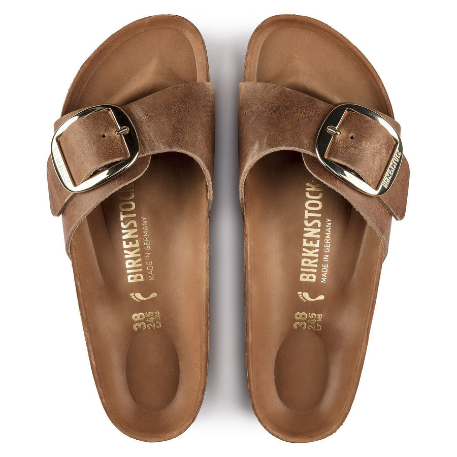 Birkenstock Madrid Big Buckle Natural Leather Oiled Cognac