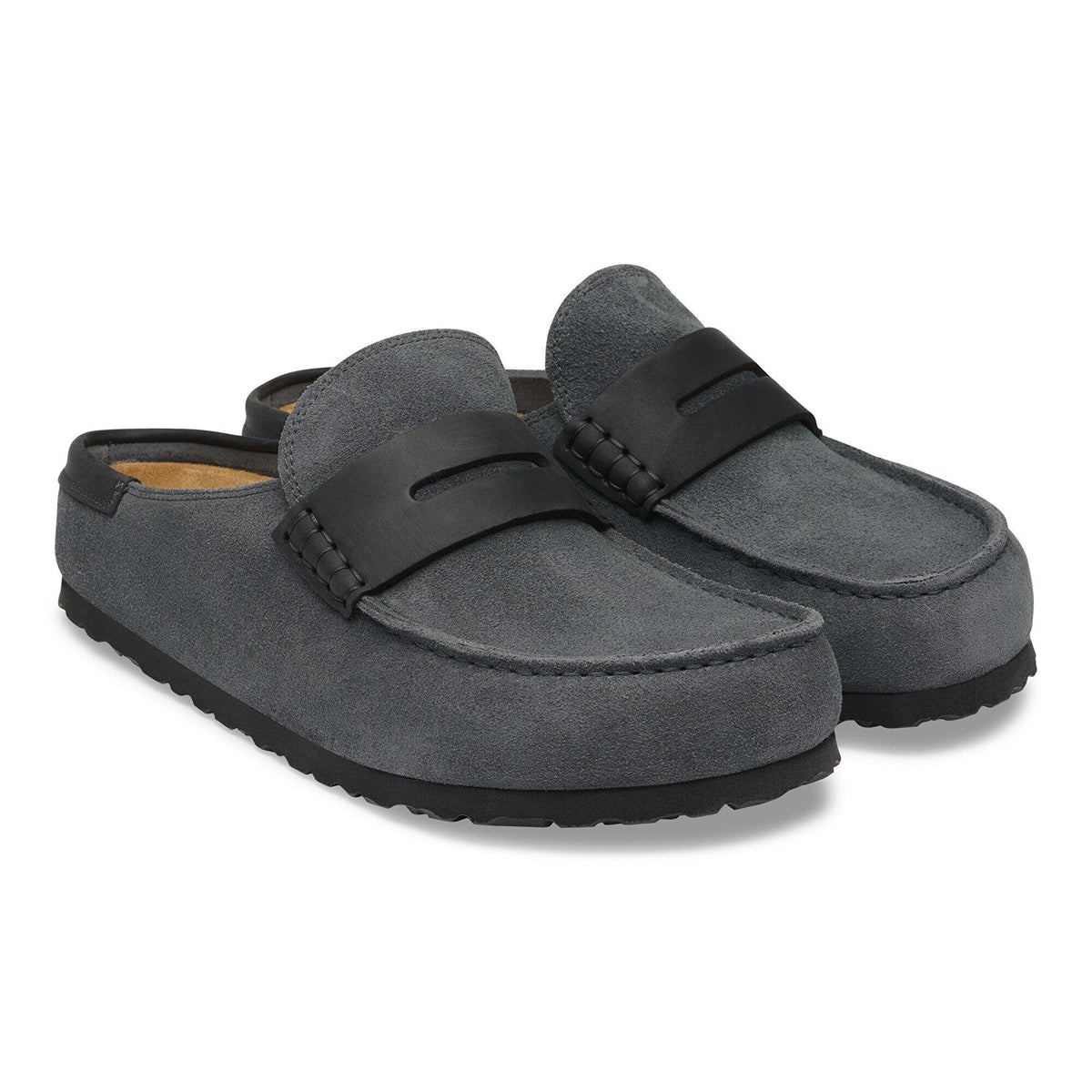 Birkenstock Naples Wrapped Mixed Leather Charcoal
