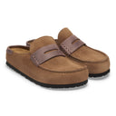 Birkenstock Naples Wrapped Mixed Leather Dark Tea