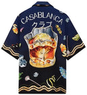 Casablanca Club Sunset Short Sleeve Silk Shirt Blue/Multi