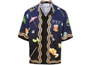 Casablanca Club Sunset Short Sleeve Silk Shirt Blue/Multi one-kickz