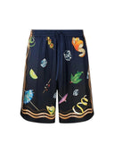 Casablanca Club Sunset Silk Shorts Blue/Multi one-kickz