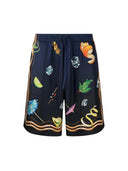 Casablanca Club Sunset Silk Shorts Blue/Multi one-kickz