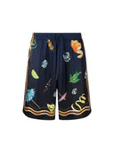 Casablanca Club Sunset Silk Shorts Blue/Multi one-kickz