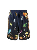 Casablanca Club Sunset Silk Shorts Blue/Multi one-kickz