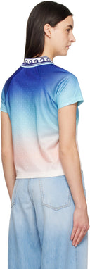 Casablanca Jacquard Monogram Football T-shirt blue Womens one-kickz
