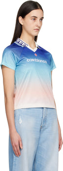 Casablanca Jacquard Monogram Football T-shirt blue Womens one-kickz