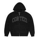 Corteiz 3M College Knit Zip Hoodie Black one-kickz