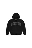 Corteiz 3M College Knit Zip Hoodie Black one-kickz