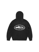 Corteiz Alcatraz Heavy Knit Zip Hoodie Black one-kickz