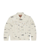 Corteiz Alcatraz Pattern Denim Jacket White one-kickz