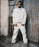 Corteiz Alcatraz Pattern Denim Jacket White one-kickz