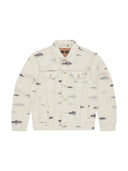 Corteiz Alcatraz Pattern Denim Jacket White CORTEIZ One Kickz