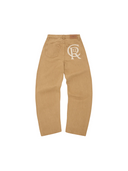 Corteiz Crest Chainstitch Baggy Jeans Tan one-kickz