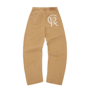 Corteiz Crest Chainstitch Baggy Jeans Tan one-kickz