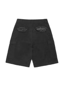 Corteiz Guerrillaz Cargo Shorts In Black one-kickz