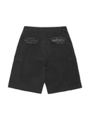 Corteiz Guerrillaz Cargo Shorts In Black one-kickz