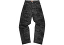 Corteiz Handwritten Denim Baggy Jeans Black one-kickz