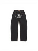 Corteiz Island Baggy Jeans Washed Black one-kickz